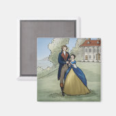 Young George en Martha Washington op Mount Vernon Magneet (Voorkant / Achterkant)