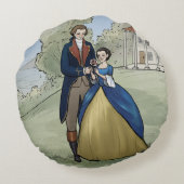 Young George en Martha Washington op Mount Vernon Rond Kussen (Achterkant)