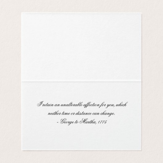 Young George Washington en Martha Washington Kaart (Binnenkant ongevouwen)