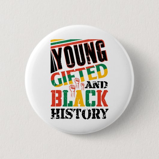 Young Gifted And Black History Ronde Button 5,7 Cm (Voorkant)