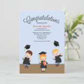 Young Girl Afstuderen Afstuderen Uitnodiging (Staand voorkant)