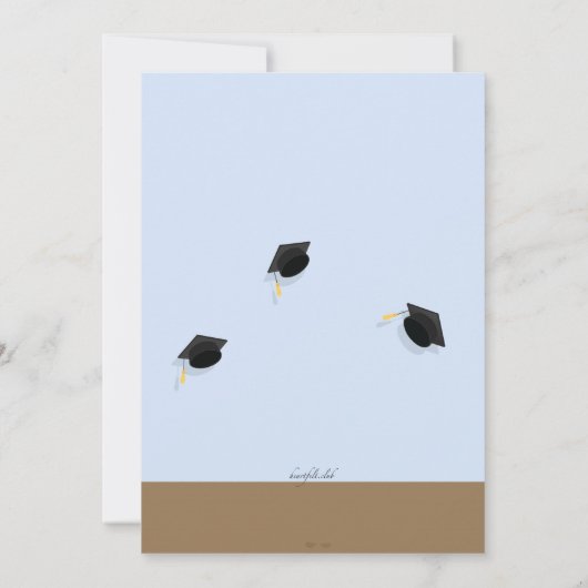 Young Girl Afstuderen Afstuderen Uitnodiging (Achterkant)