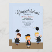 Young Girl Afstuderen Afstuderen Uitnodiging (Voorkant / Achterkant)