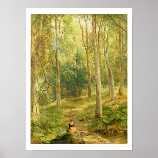 Young Girl Bathing her Feet Poster (Voorkant)
