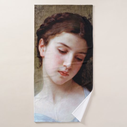 Young Girl, Bouguereau Badhanddoek (Badhanddoek)