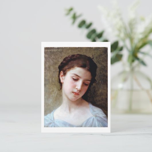 Young Girl, Bouguereau Briefkaart (Staand voorkant)
