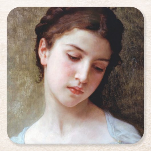Young Girl, Bouguereau Kartonnen Onderzetters (Voorkant)