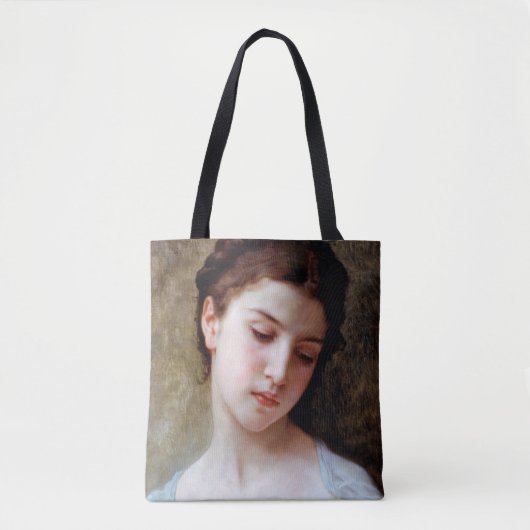 Young Girl, Bouguereau Tote Bag (Voorkant)