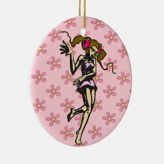 Young Girl Dancer Keramisch Ornament (Rechts)