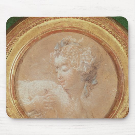 Young Girl die haar Breast knijpt Muismat (Voorkant)