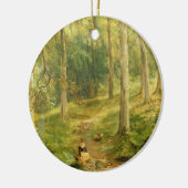 Young Girl die haar feet verzwelgt Keramisch Ornament (Links)