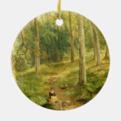 Young Girl die haar feet verzwelgt Keramisch Ornament (Achterkant)