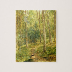 Young Girl die haar feet verzwelgt Legpuzzel