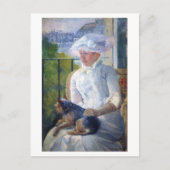 Young Girl en Hare Dog, Mary Cassatt Briefkaart (Voorkant)