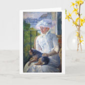 Young Girl en Hare Dog, Mary Cassatt Kaart (Gele Bloem)