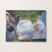 Young Girl en Hare Dog, Mary Cassatt Legpuzzel (Horizontaal)