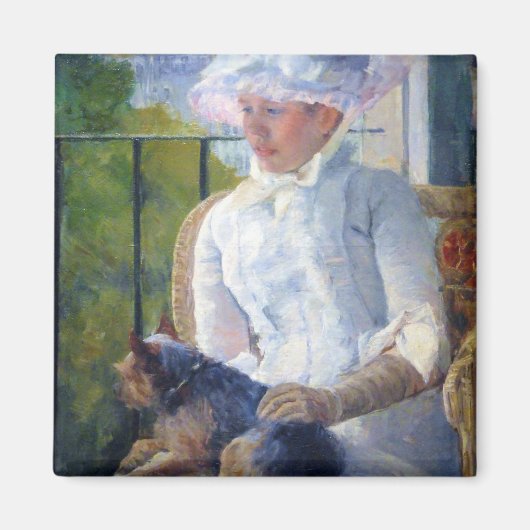 Young Girl en Hare Dog, Mary Cassatt Magneet (Voorkant)