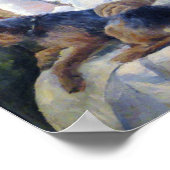 Young Girl en Hare Dog, Mary Cassatt Poster (Hoek)