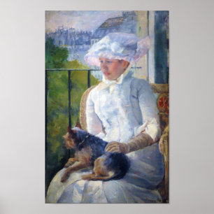 Young Girl en Hare Dog, Mary Cassatt Poster