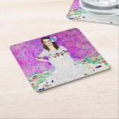 Young Girl, Gustav Klimt Kartonnen Onderzetters (Schuin)