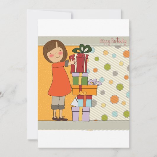 Young Girl Happy Birthday Kaart (Voorkant)