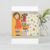 Young Girl Happy Birthday Kaart (Staand voorkant)