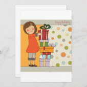 Young Girl Happy Birthday Kaart (Voorkant / Achterkant)