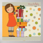 Young Girl Happy Birthday Poster (Voorkant)