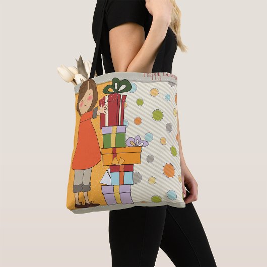 Young Girl Happy Birthday Tote Bag