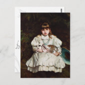 Young Girl Holding a Pet Rabbit briefkaart (Voorkant / Achterkant)