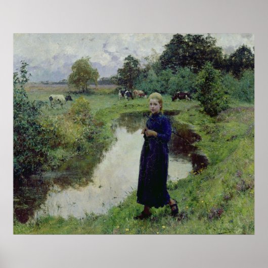 Young Girl in de Fields, Poster (Voorkant)