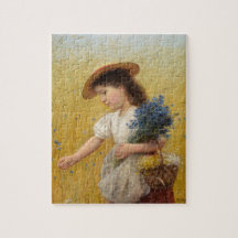 Young Girl in een Wheat Field