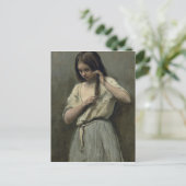 Young Girl in haar Toilet Briefkaart (Staand voorkant)