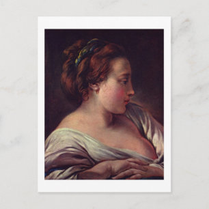 Young Girl Jeune fille van Francois Boucher Briefkaart