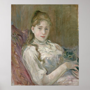 Young Girl met Cat, 1892 Poster