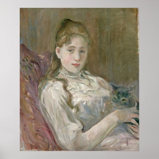 Young Girl met Cat, 1892 Poster (Voorkant)