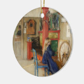 Young Girl met draaiend wiel - Carl Larsson Keramisch Ornament (Links)