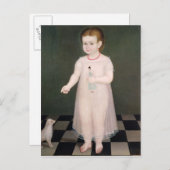 Young Girl met een Doll, 1838 Briefkaart (Voorkant / Achterkant)