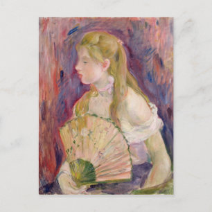 Young Girl met een Fan, 1893 Briefkaart