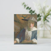 Young Girl met een Flute, c.1665-70 Briefkaart (Staand voorkant)