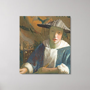 Young Girl met een Flute, c.1665-70 Canvas Afdruk
