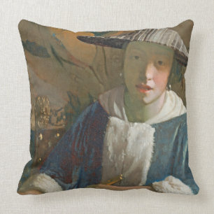 Young Girl met een Flute, c.1665-70 Kussen