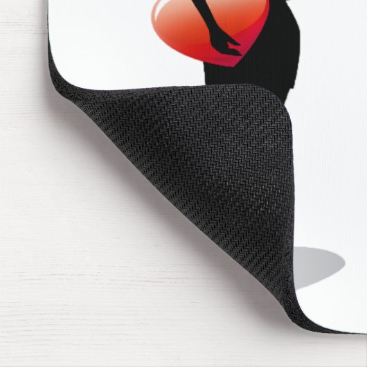 Young Girl met een hart Muismat (Hoek)