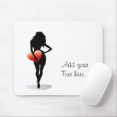 Young Girl met een hart Muismat (Met muis)