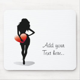 Young Girl met een hart Muismat