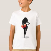 Young Girl met een Heart T-Shirt (Voorkant)