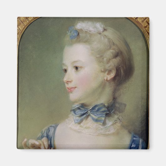 Young Girl met een kat Magneet (Voorkant)