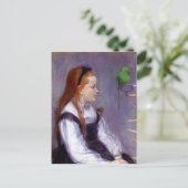 Young Girl met een Parrot, Berthe Morisot, Briefkaart (Staand voorkant)