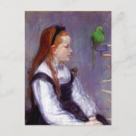 Young Girl met een Parrot, Berthe Morisot, Briefkaart