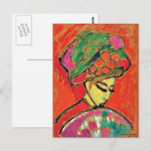 Young Girl met een Pet "Flowered" van Alexi Jawlen Briefkaart (Voorkant / Achterkant)